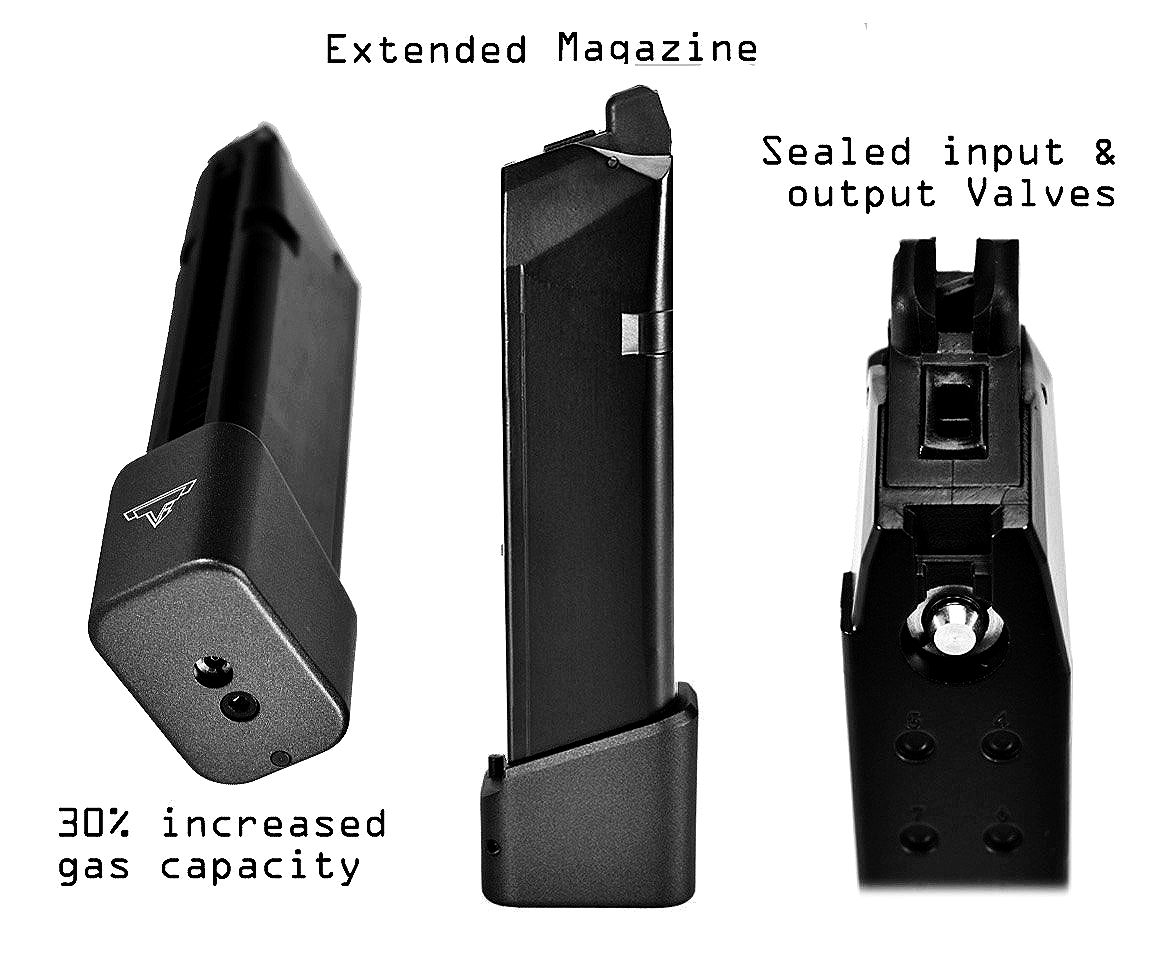 ARMY EMG TTI Ballerina Glock 17 28rd Gas Extended Magazine