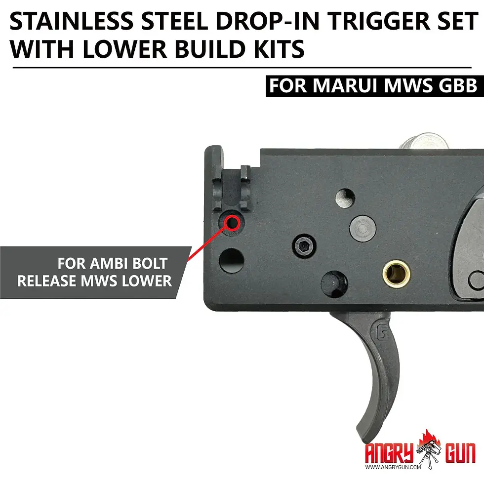 Thumbnail: Angry Gun Stainless Steel Drop-in Trigger Box Set with Lower Build Kit For Marui M4 MWS GBBR