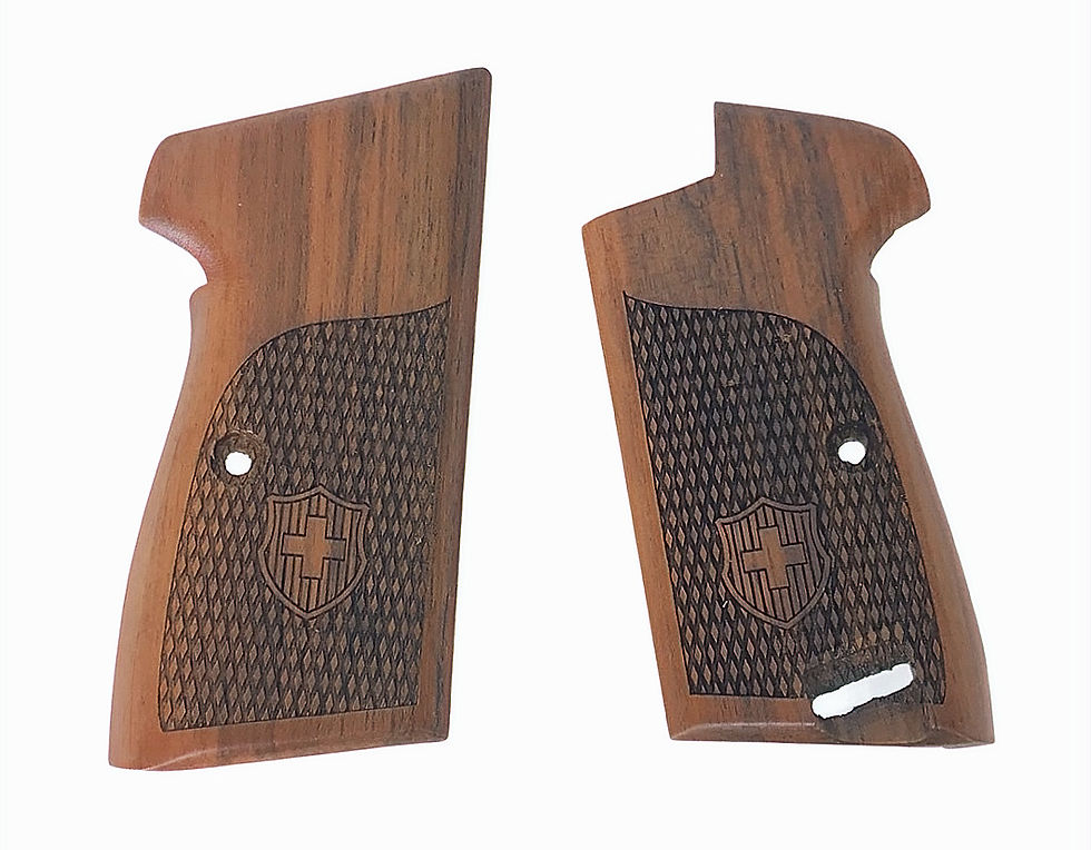 Kimpoi Hand Carved Swiss Logo Wood Grip For For Marushin P210-6 GBBP