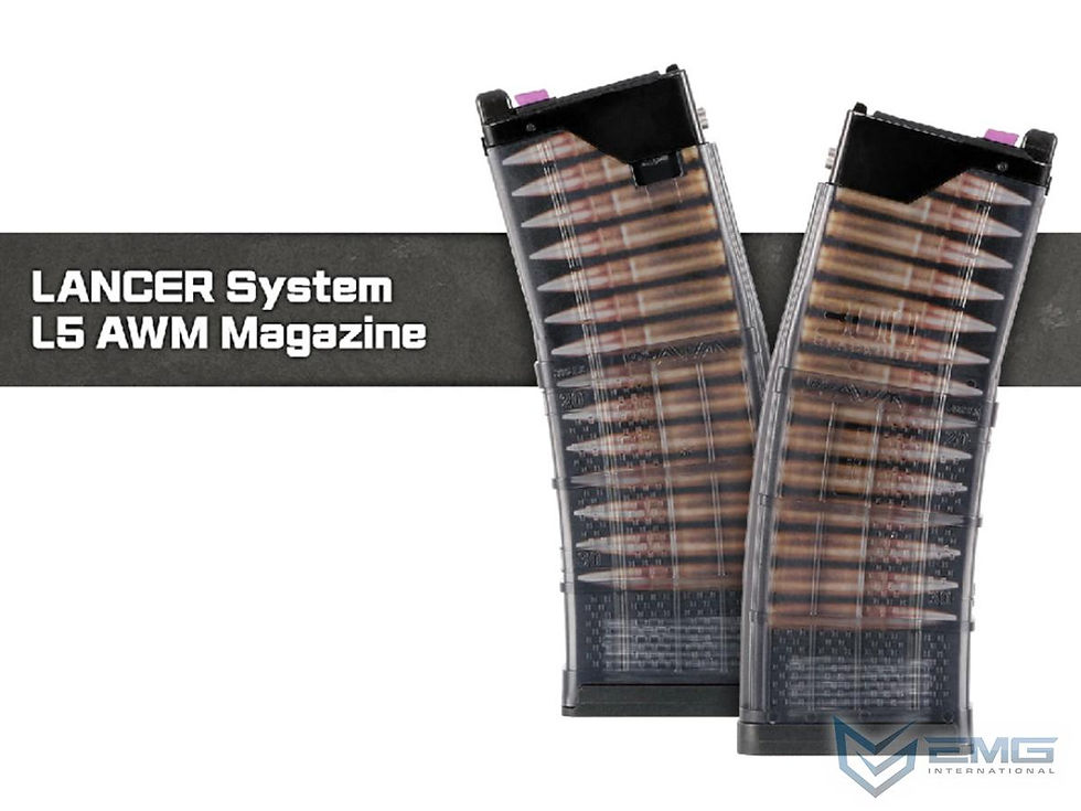 Thumbnail: CYMA EMG 30 Rds Lancer L5AWM 5.56 Style Magazine for CGS / Marui MWS M4 GBB