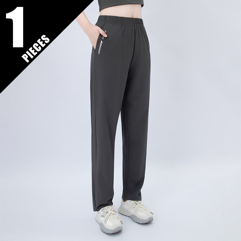 Thumbnail: 1/3 Piece Set Summer Women's Letter Printed Pocket Casual Pants, Comfortable Plu