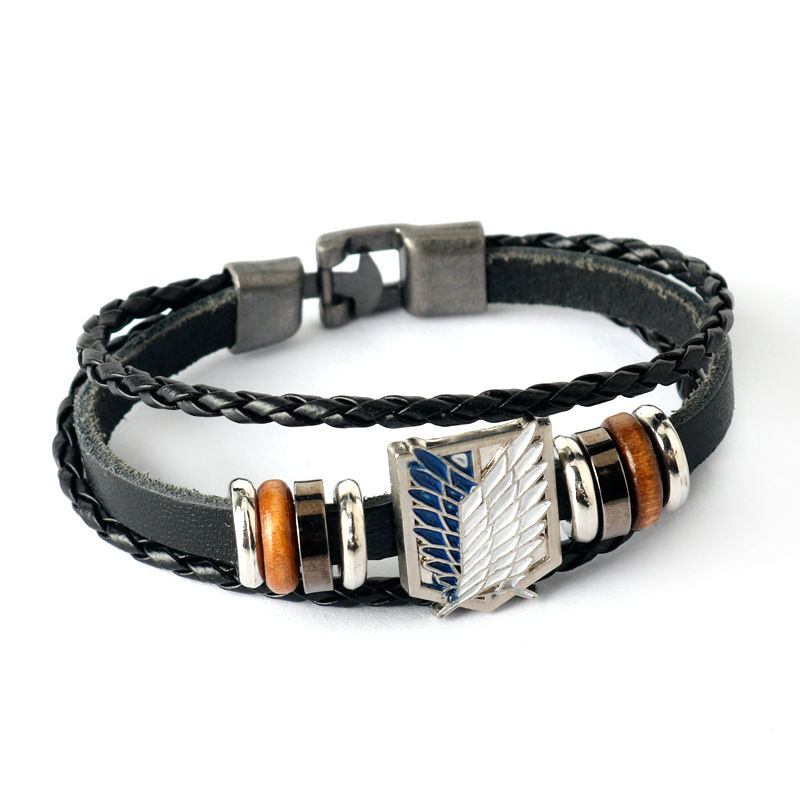 Thumbnail: Attack on Titan - Investigation Corps Logo Bracelet - Leather Weaving Handpiece
