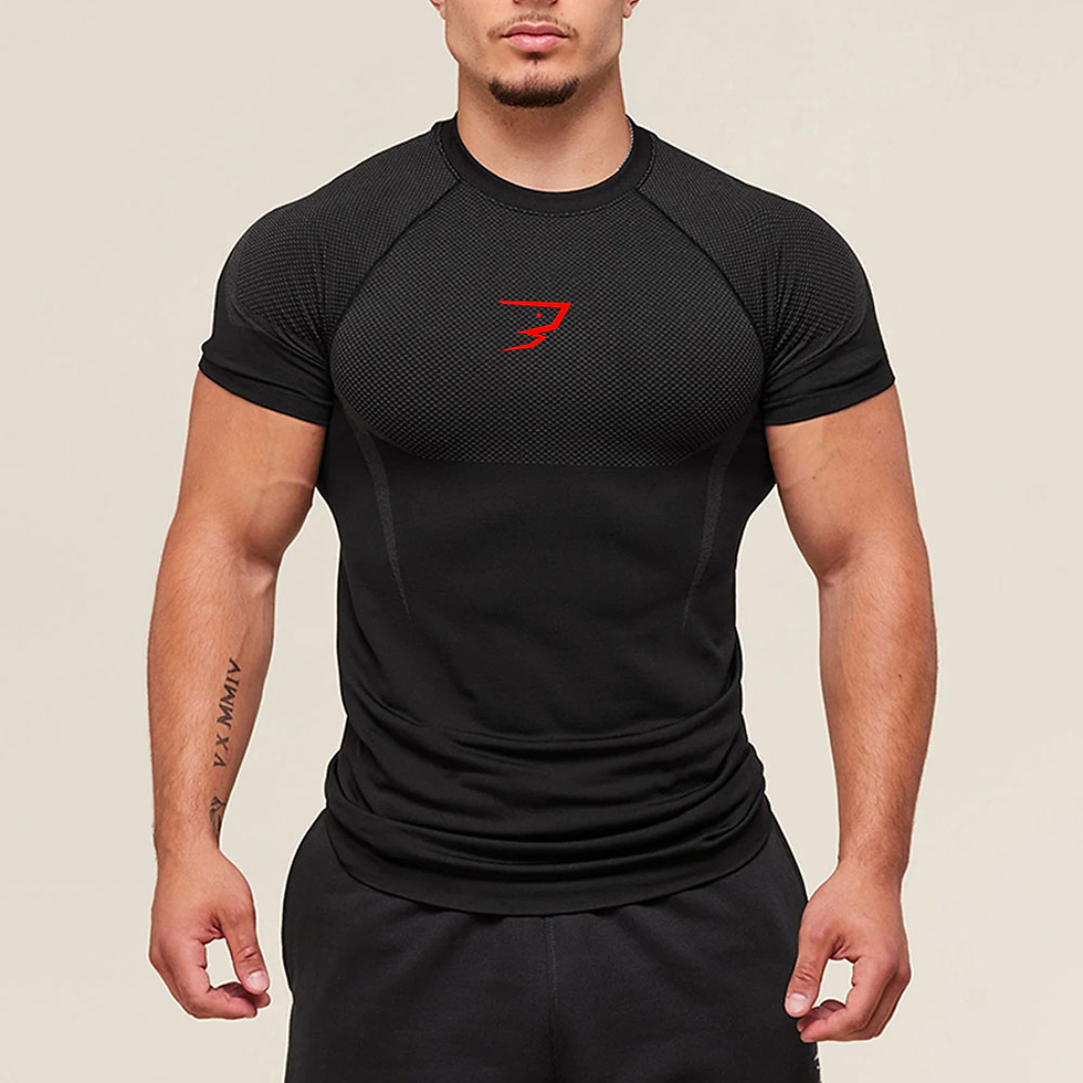 Thumbnail: Men Running Compression T-shirt Short Sleeve Sport Tees Gym Fitness Sportshirts 