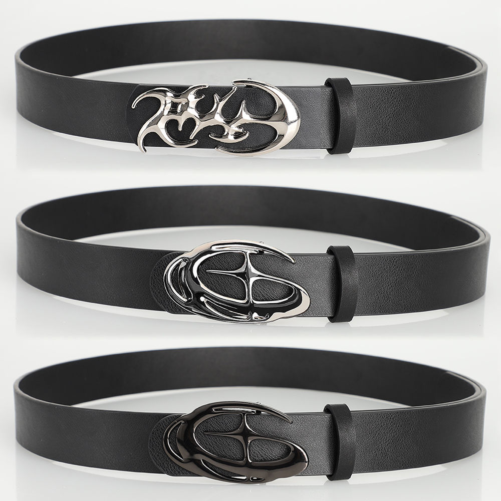 New Stylish Geometric Alloy Needle Buckle Fashion Punk Belt For Men Women - Tren