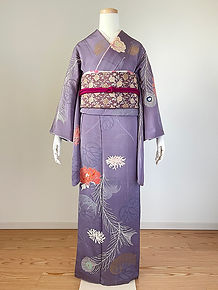 孔雀文様訪問着