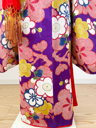 紋錦紗紫色梅文様-6