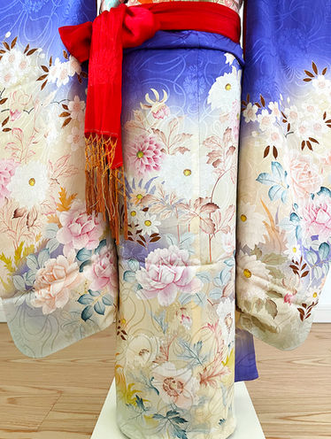 五つ紋付き青紫薔薇文様-3