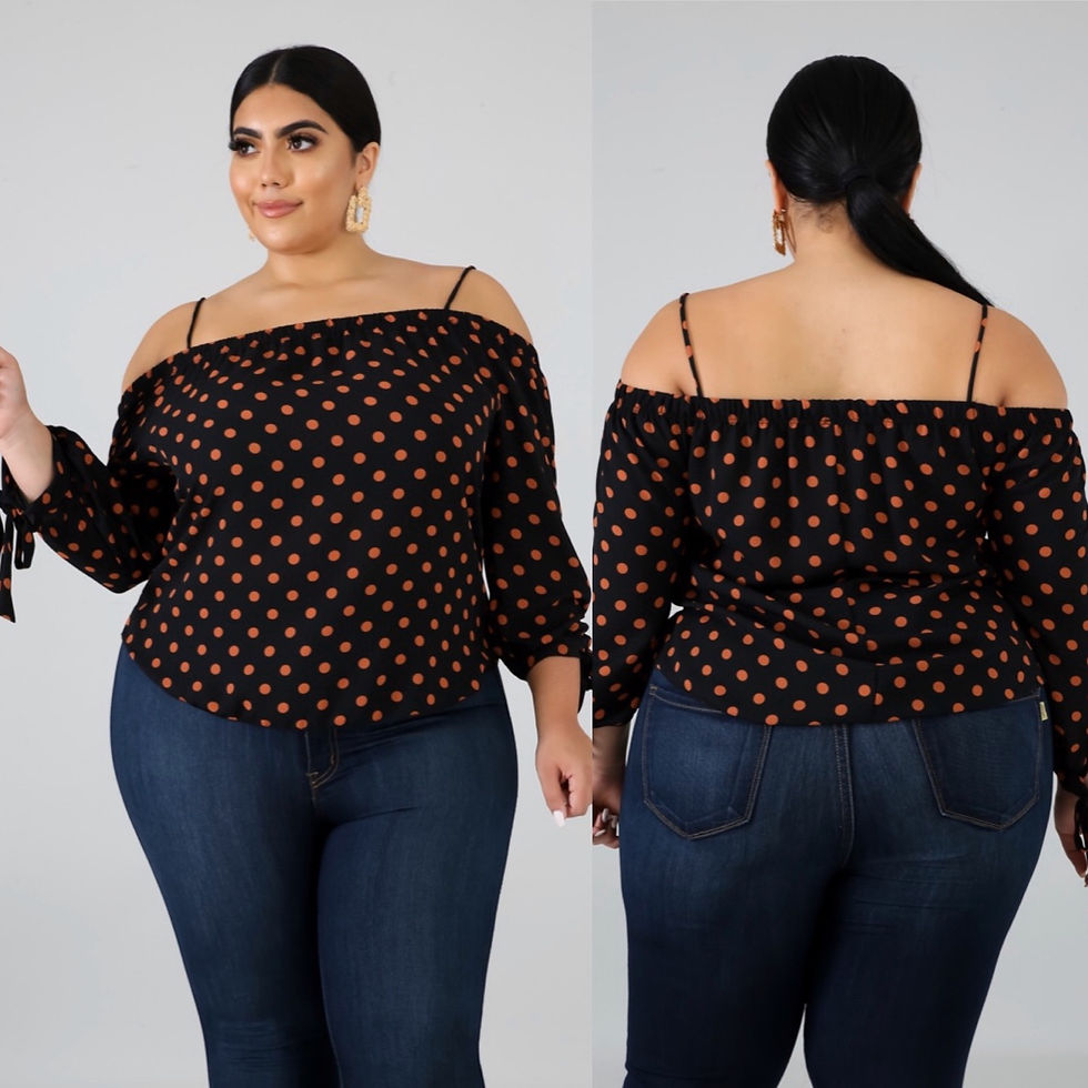 Plus Size Polka Dot Sheer Blouse 