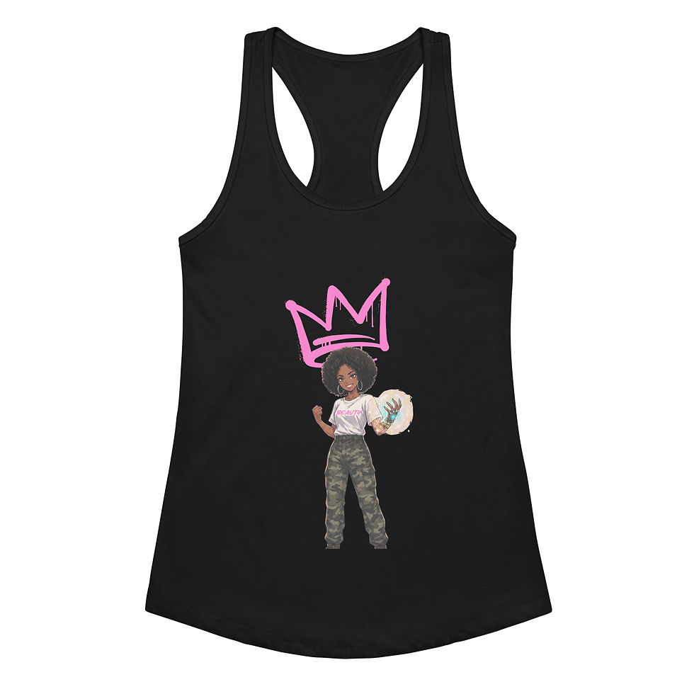 beauty afro anime girl tank tops