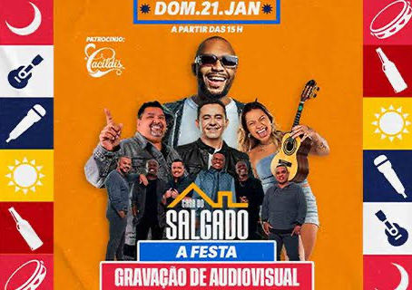 Cacildis patrocina Casa do Salgado, festa que reunirá grandes nomes do samba e pagode