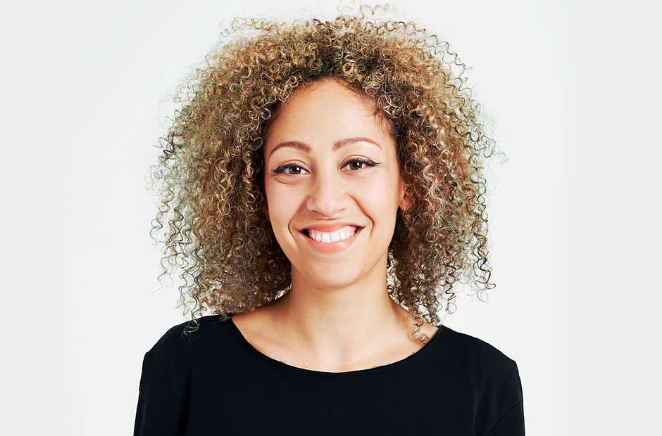 Young Woman with Curly Hair