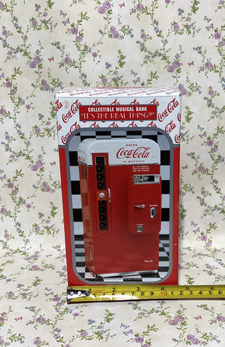 Vintage Enesco Die Cast Coca-Cola Vending Machine Music Bank