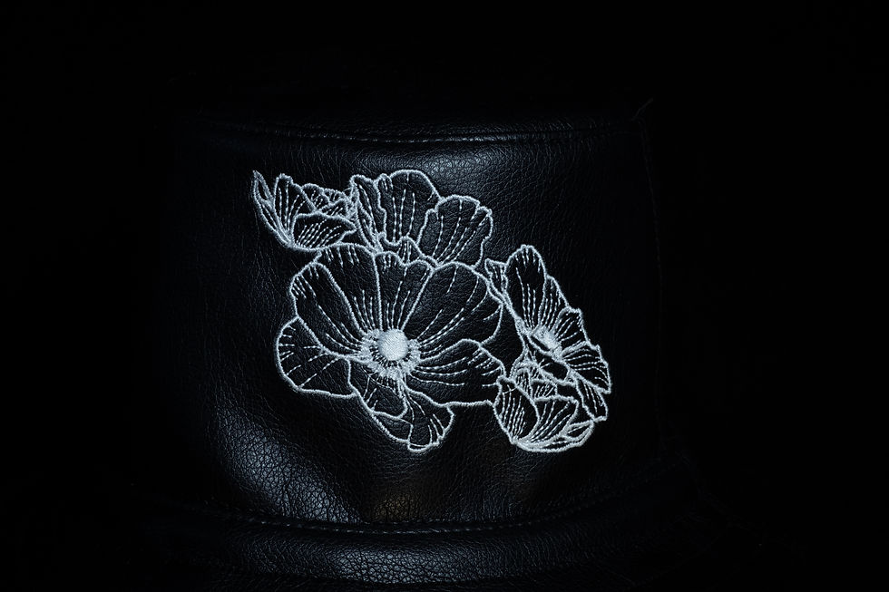 Thumbnail: Windflower - Faux leather hat