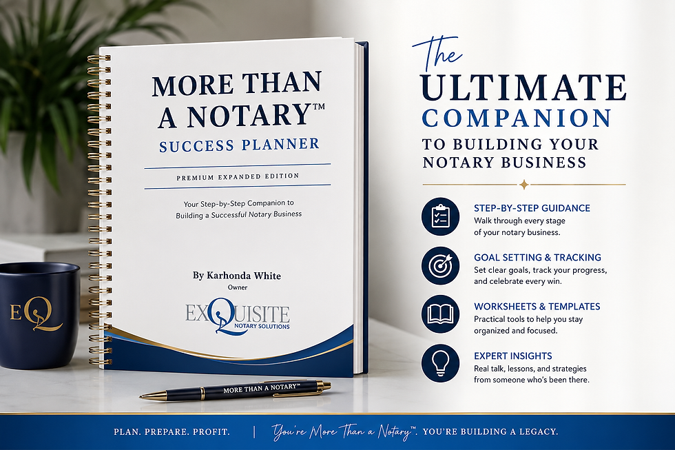More Than a Notary™ Success Planner – Premium Expanded Edition digital business planner by Karhonda White featuring goal plan