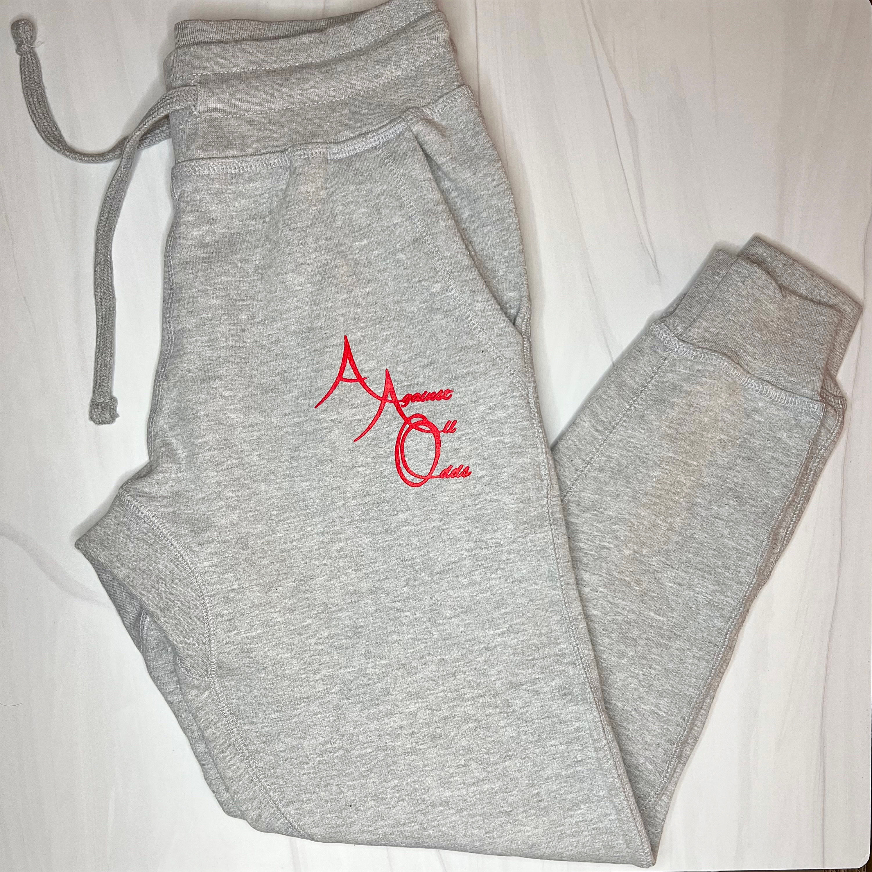 Scripted Logo Grey & Red Pants