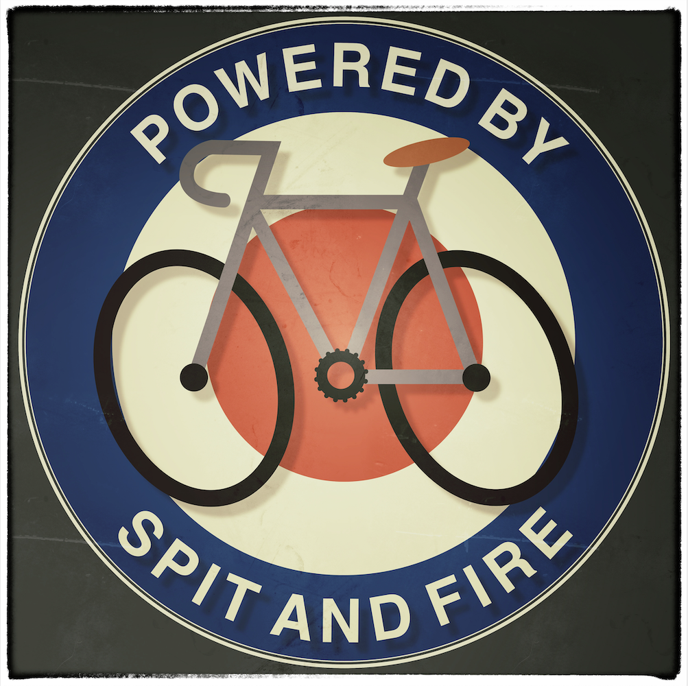 Vintage grey Spit and Fire