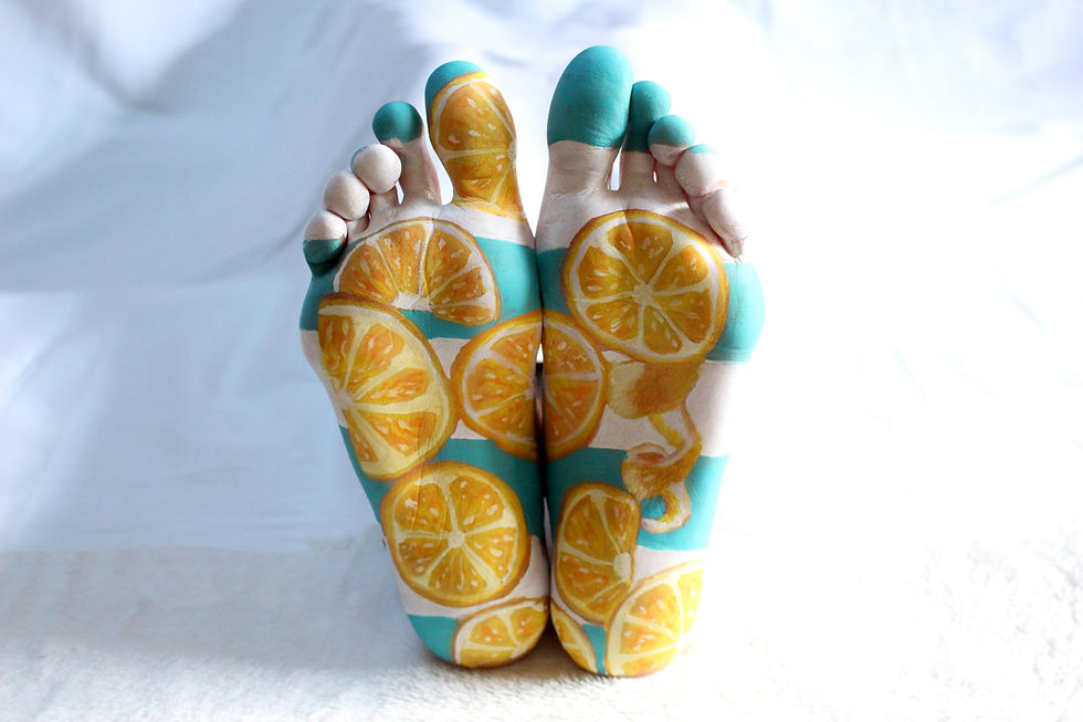 pieds maquillage citron