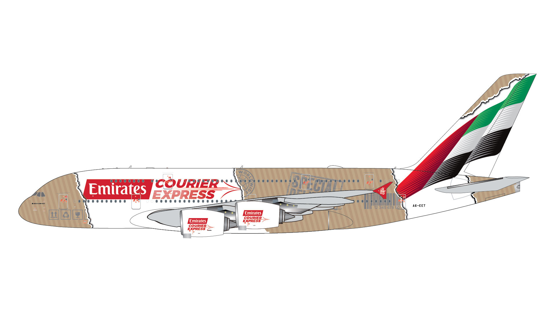 GJ 1:400 Emirates A380-800 A6-EET "Courier Express"