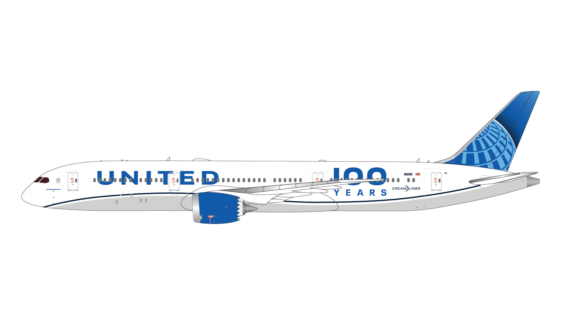 GJ 1:400 United Airlines B787-9 N61101 "100 Years"