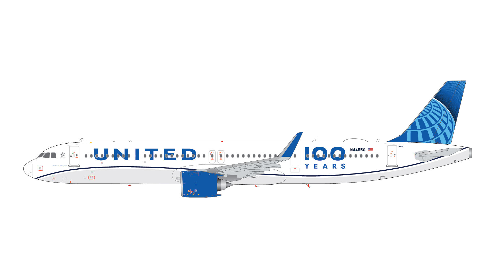 GJ 1:200 United Airlines A321neo N44550 "100 Years"