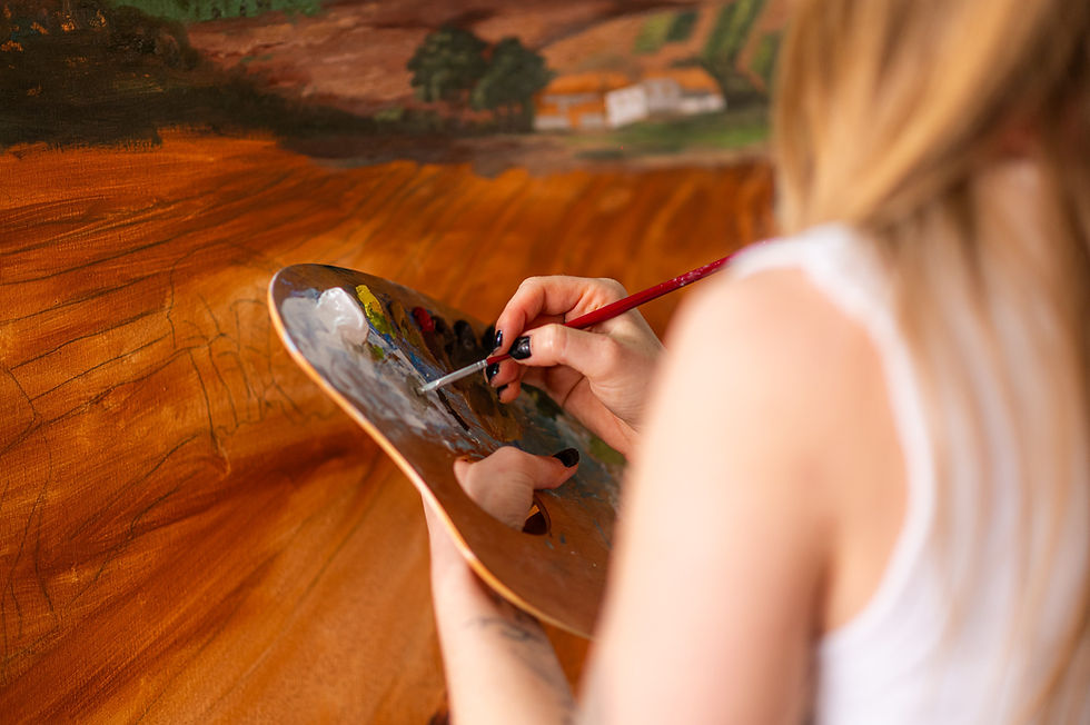Artista pintando paisagem rural, Correspondência Artística
