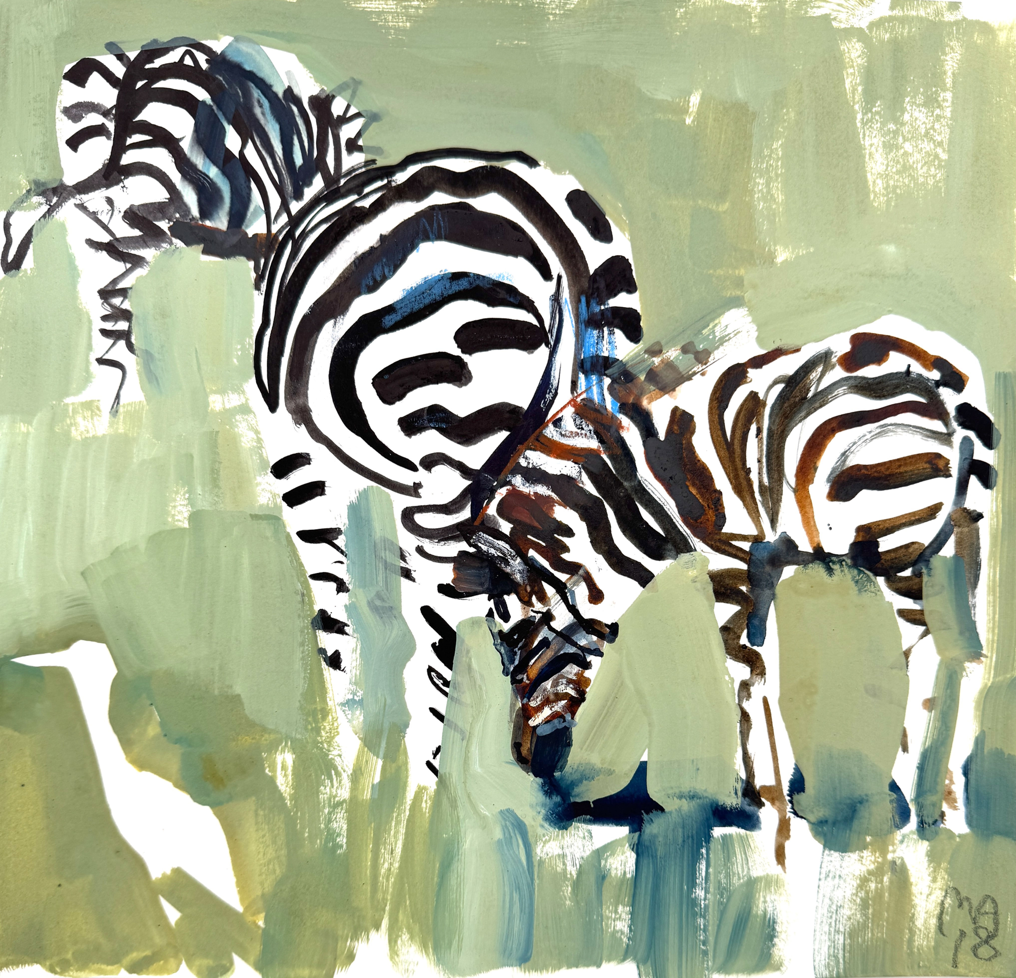 Zebra and Egret