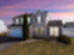 Suburban home with sunset, Central NY real estate