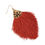 Thumbnail: Leopard Real Leather Tassel Hook Earrings