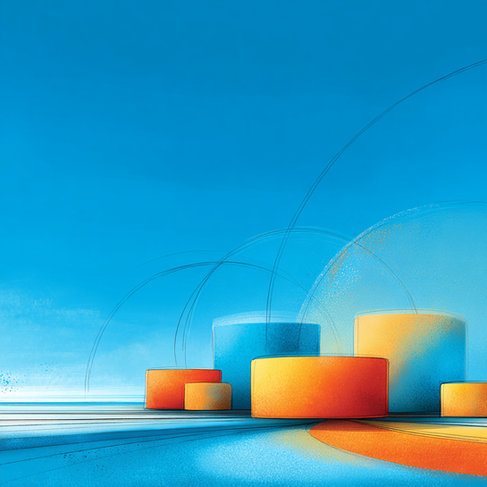 editorial illustration of a modern business workspace