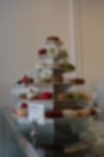 Tower of macarons on display