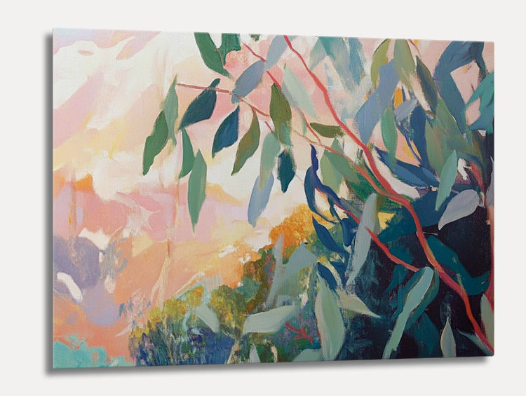 Thumbnail: Red Gum Leaves Bathed in Warmth