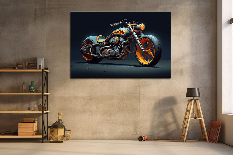 Thumbnail: Street Artistry - Custom Blue & Orange Chopper Painting