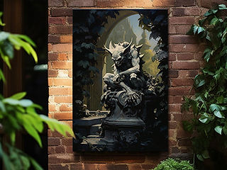 Crouched Peril: Sinister Gargoyle on Ornate Stand