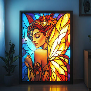 Goddess of Light - Stainglass Look Lightbox