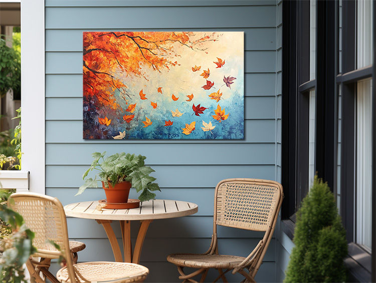 Thumbnail: Dance of Golden Leaves - Autumn Leaves in Rusted Hue