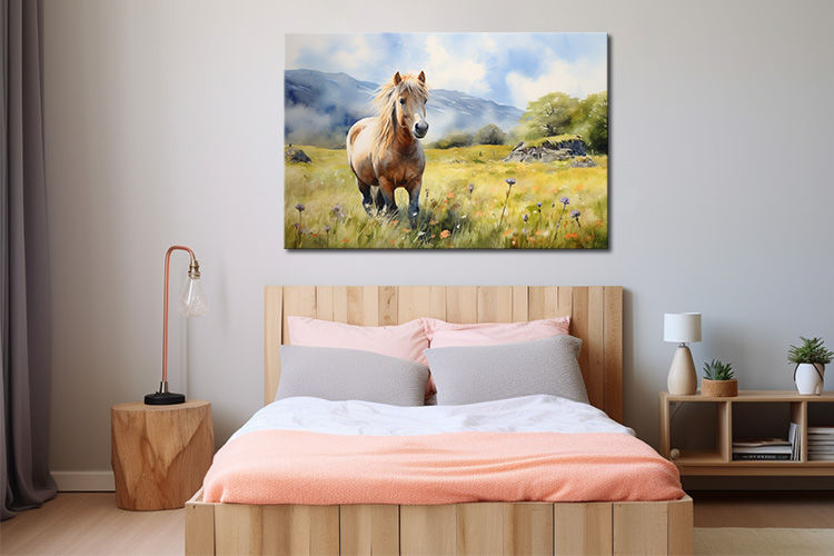 Thumbnail: Lush Horizons - Pony in Paddock with Hills in Background