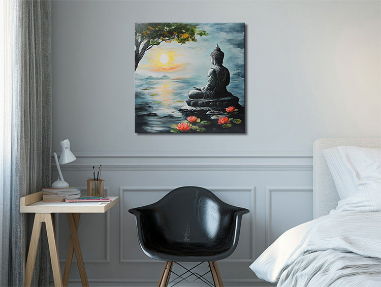 Thumbnail: Budha Sculpture & Burning Moon