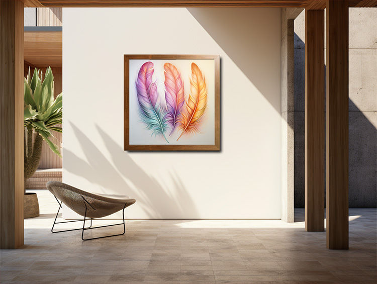 Thumbnail: Trio of Feathers: Feathers in Pastel
