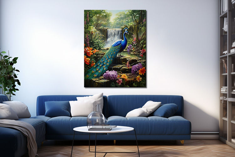 Thumbnail: Peacock with Waterfall