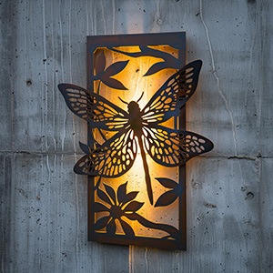 Moonlit Wings - Dragonfly Motif in Metal with Lighting