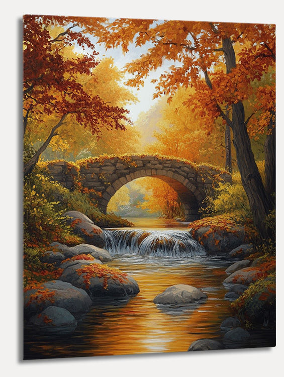 Thumbnail: Bridge & Stream in Autumn Morning