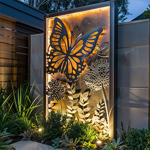 Papillon en Lumieres - Metal Wall Art with LEDs