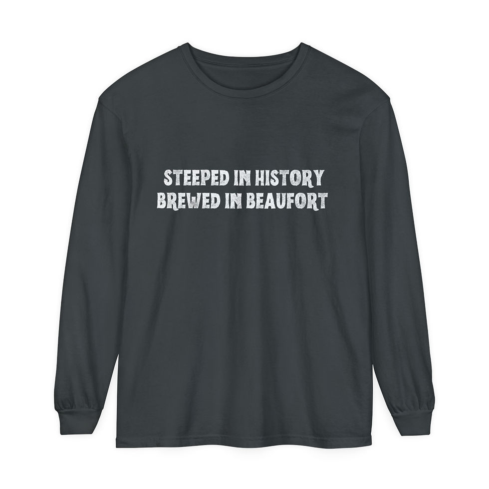 Thumbnail: Long Sleeve T-Shirt 'Steeped in History, Brewed in Beaufort'