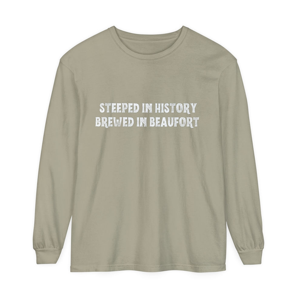 Thumbnail: Long Sleeve T-Shirt 'Steeped in History, Brewed in Beaufort'