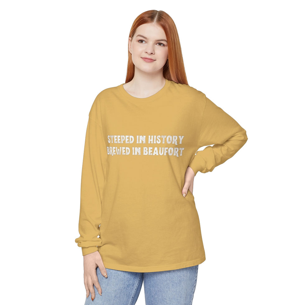 Thumbnail: Long Sleeve T-Shirt 'Steeped in History, Brewed in Beaufort'