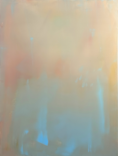 peinture fluide jaune et bleue