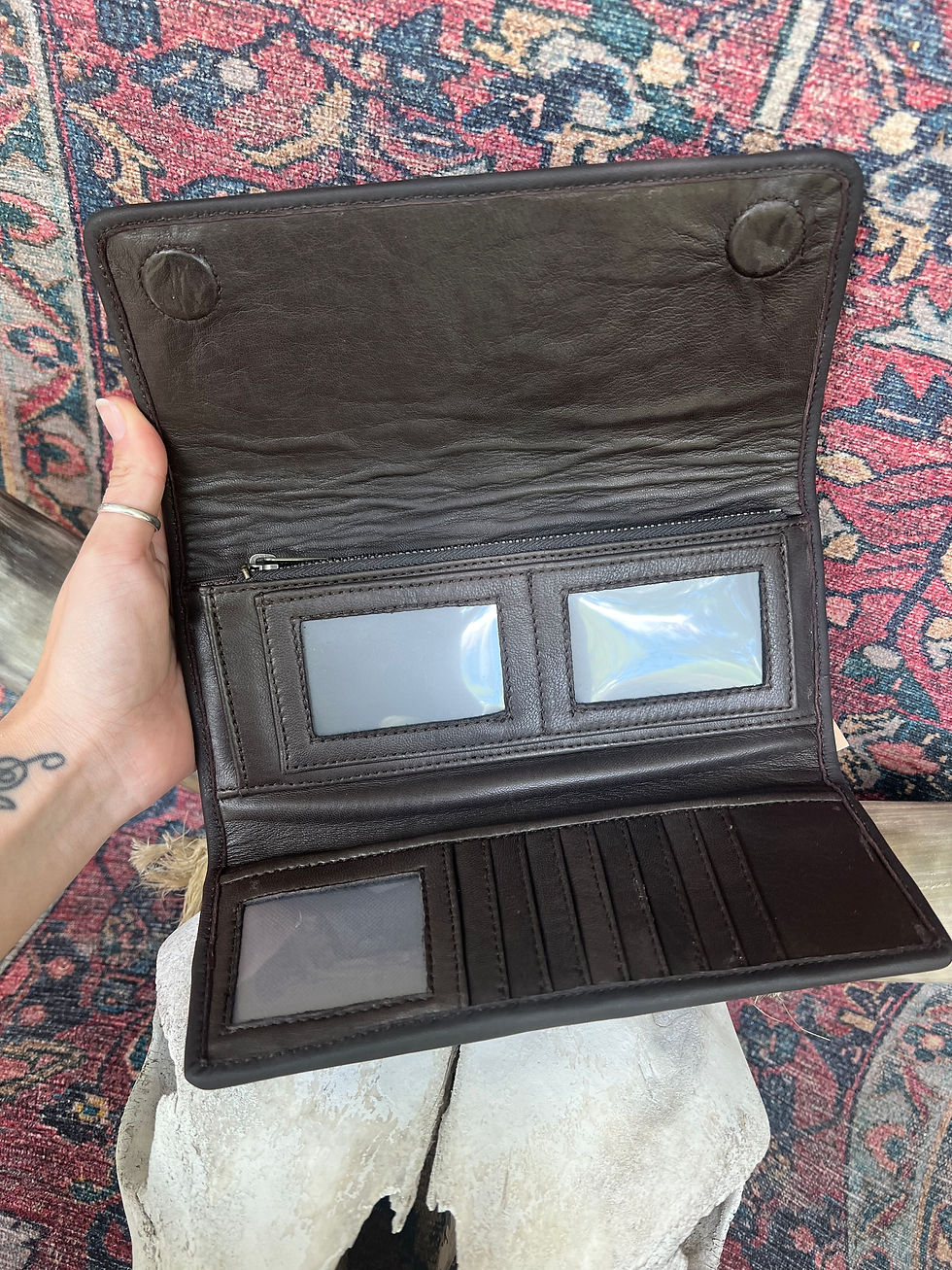 Thumbnail: Hand-Tooled Leather Wallet by Juan Antonio - Chocolate Brown