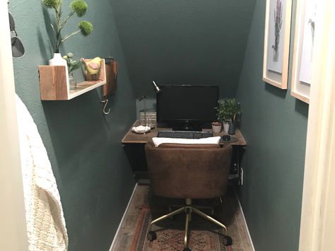 Before and After: Tiny Office Under the Stairs