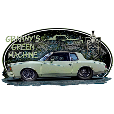 "Granny's Green Machine" Bubble-free sticker