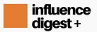Orange and black Influence Digest logo